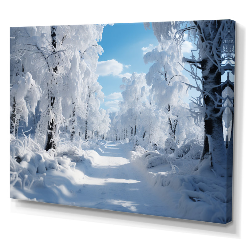 Winter Frosty Forest IV, reproduction d'art sur toile, Toile tendue, H 16 po x l 32 po x P 1 po