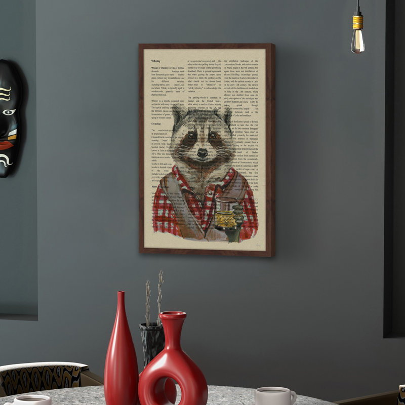 « scotch whisky history », reproduction de peinture à l’aquarelle encadrée, H 18 po x l 12 po x P 1,5 po