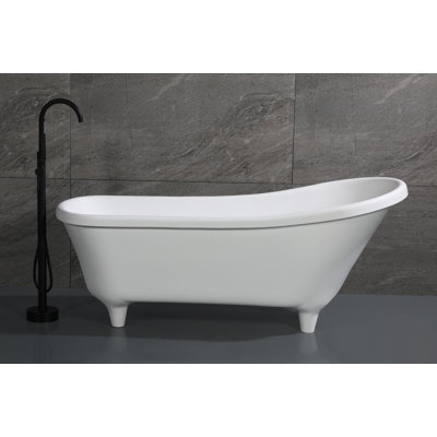 68.25'' x 29.4'' Freestanding Soaking Resin Bathtub