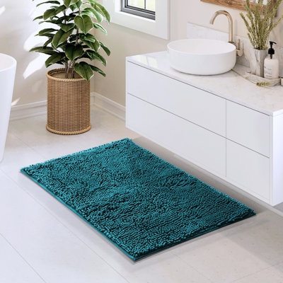 Tapis pour salle de bain en chenille ultra absorbant Kalyce