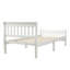 Lit plateforme simple en bois - lit à panneau de style traîneau avec tête de lit, pied de lit et support à lattes, blanc-114418409