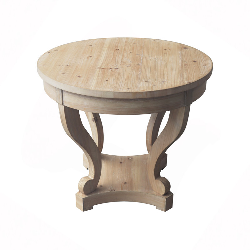 Pieds courbés de style maison de campagne de petite taille Table de bout ronde Table de bout Table d'appoint pour coin-repas, cuisine, salle à manger ou salon Grain de bois vieilli