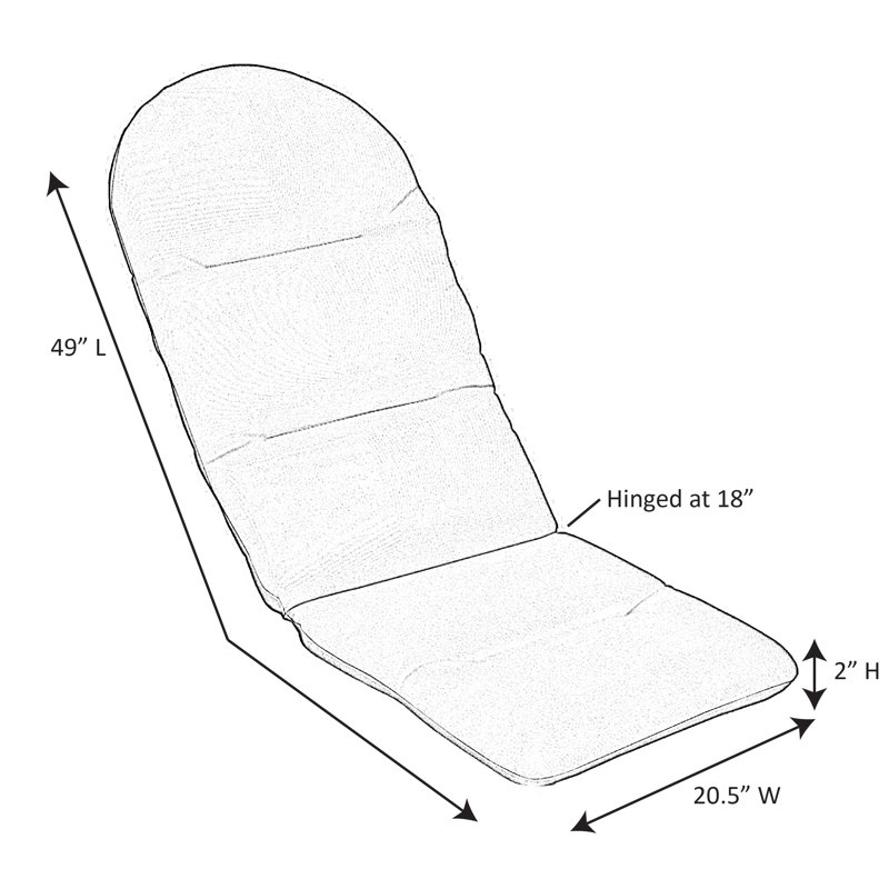 Arns Sunbrella Outdoor 49" Adirondack Chair Cushion, Canvas Capri Sunbrella