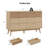 Commode 6 tiroirs en bois naturel - Surface rayée