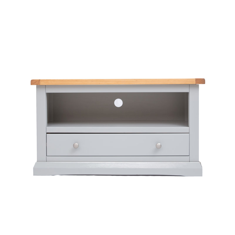 Abington TV Stand, Natural/Grey/Silver