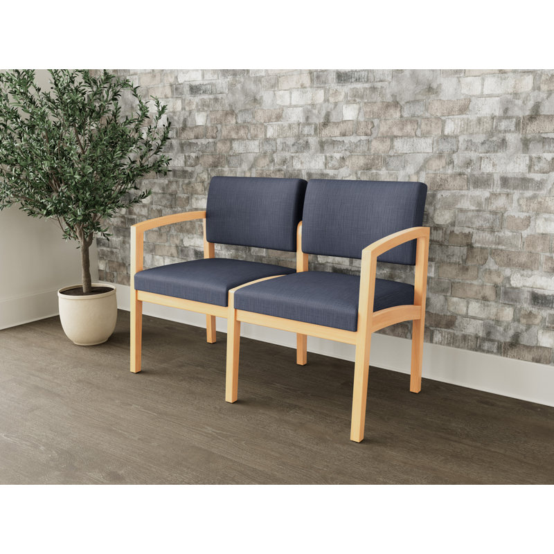 Lenox 2-seater tandem chair, Naturel, Plot Line bleu marine