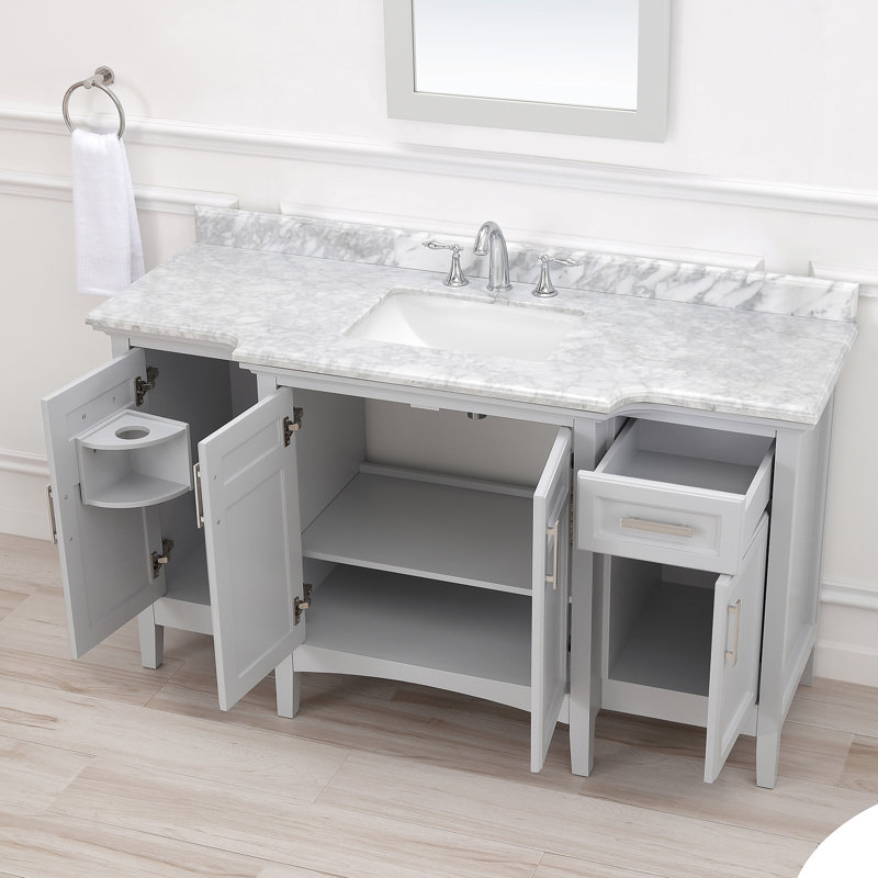 Ensemble de meuble-lavabo simple 60 po Benedetto, Gris colombe