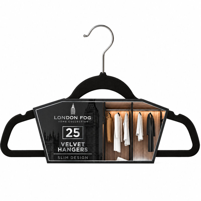 Lot de 25 cintres en velours noir