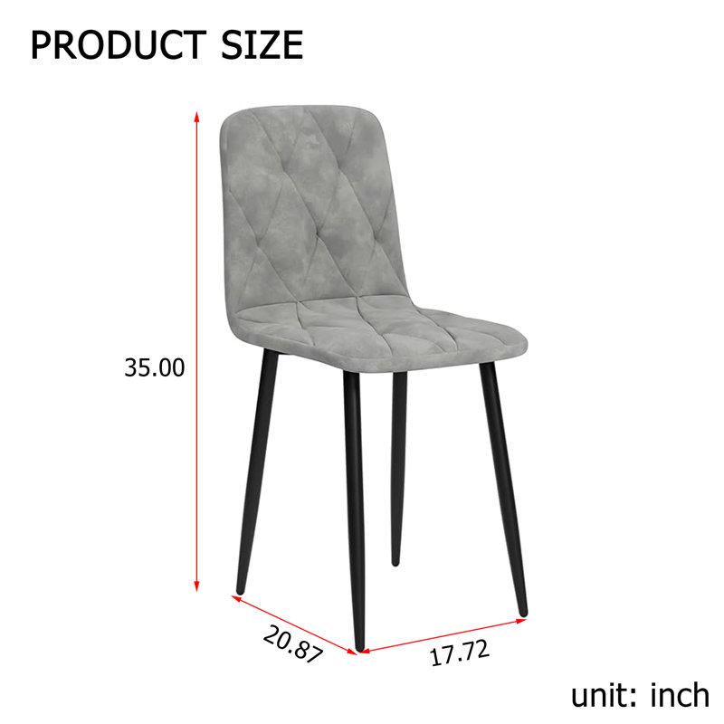 Dining Chairs Set Of 4, Modern Dining Room Chairs,kitchen Chairs With Upholstered Cushion Seat And Metal Legs, Gray