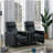 Nseluka Black Upholstered Home Theater Storage Wedge Console