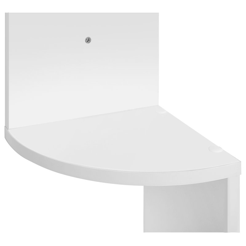 Carol 127.5cm H x 20cm W Corner Bookcase, White