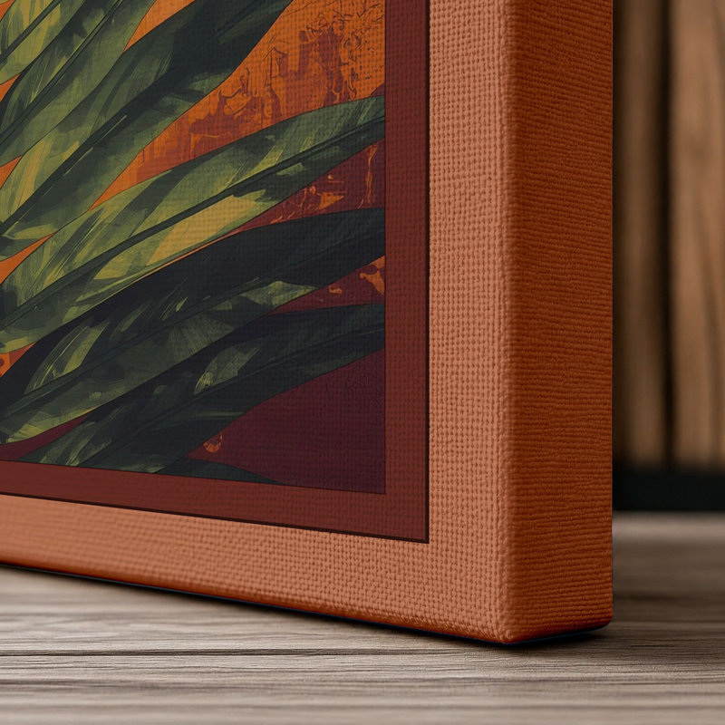 Fern Study Botanical - Wrapped Canvas, 18x12 - 45.7 x 30.5 cm, Terracotta Border