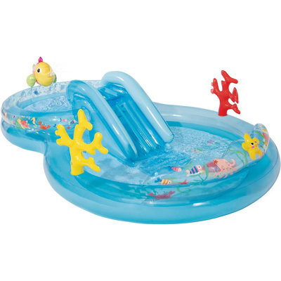 Centre de jeu gonflable Intex: Under The Sea: toboggan aquatique - 56143 EP 122 x 76 x 28 po, pulvérisateur d'eau pour poissons, étoile de mer gonflable, tapis d'atterrissage rembourré, enfants de 2 ans et plus