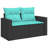  7 Piece Patio Sofa Set With Cushions Poly Rattan Acacia-1153842265-1153842264
