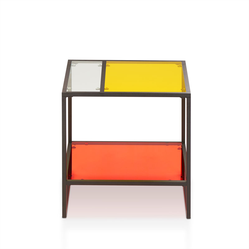 Glass Top Sled End Table