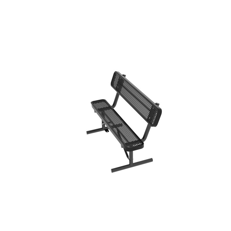 4ft Heavy - Duty Metal Bench With , All Weather Rust Proof For Garden, Patio, Yard, Deck, Parks & Shopping Malls, Comfort Ergonomic Support, Low Maintenance Quick Drying Surface, Easy To Assemble,