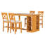Ensemble de table de salle à manger à hauteur de comptoir en bois massif 60Lx30W avec rangement à 3 niveaux pour 4, 5 pièces-129386143-129386145