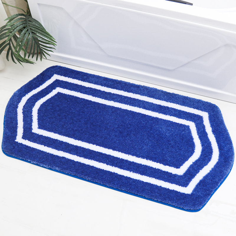 Shilyn Non-Slip Bath Rug, 24"W x 48"L, Blue