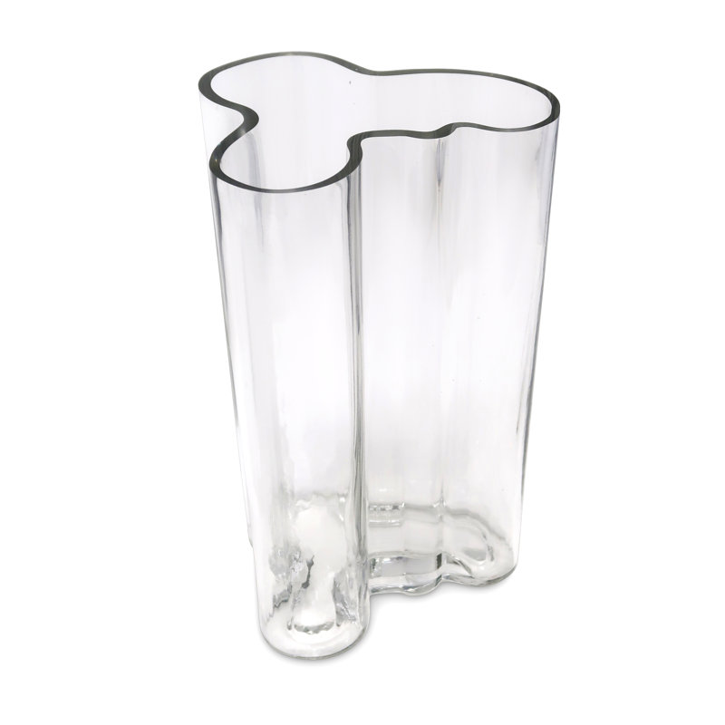 Tinted Curved Vase, 9.80" H x 5.50" W x 6.50" D, Clear