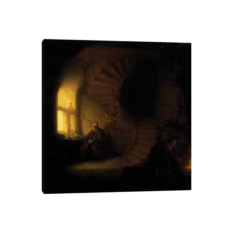 A Philosopher In Meditation by Rembrandt Van Rijn - Painting on Canvas, Wrapped Canvas, 66.04cm H x 66.04cm W x 3.81cm D
