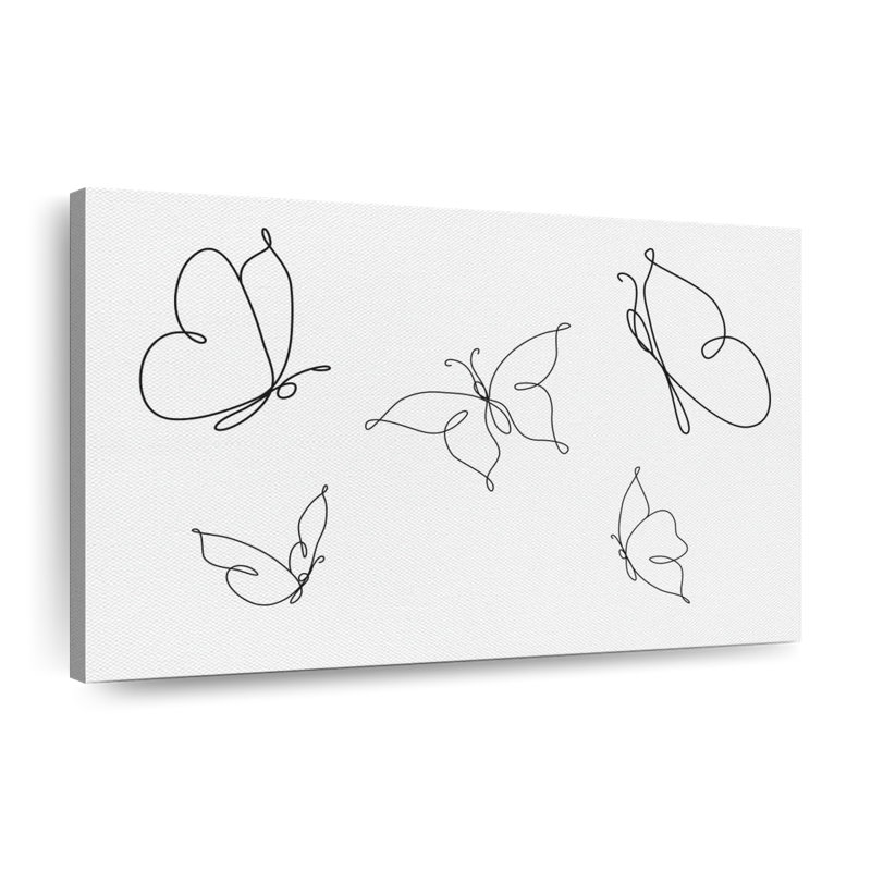 Minimal Butterflies - impression sur toile tendue, H 16 po x l 24 po x P 1,25 po