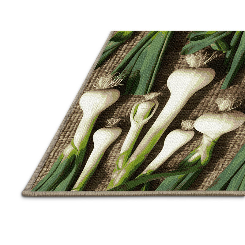 Tapis lavable avec légumes oignon et oignon, Rectangulaire 2 pi x 3 pi
