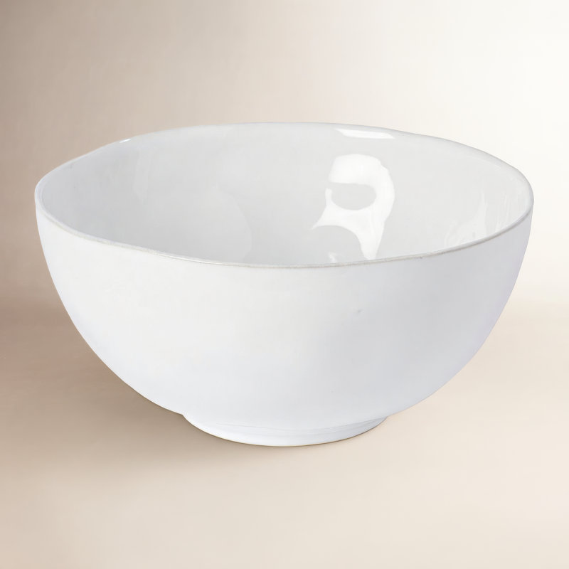 Livia Stoneware Serving Bowl, White