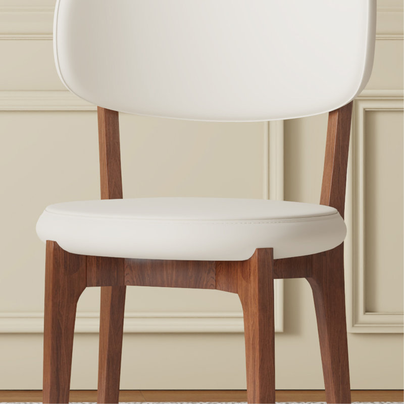 Ensemble de 2 chaises de salle à manger modernes en cuir PU, chaises de cuisine avec pieds en bois massif pour la salle à manger, chaises de famille confortables