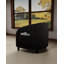 Fauteuil club d'appoint, fauteuil tonneau confortable et rembourré avec dossier en U et accoudoirs incurvés, pieds robustes, idéal pour le salon, la chambre ou le bureau, noir.-304719153