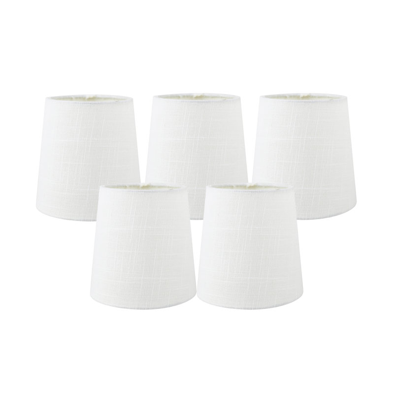 Ensemble de 5 abat-jours en lin à coquille d'œuf Gracie Oaks, 4 po x 6 po x 5 po, H 4 po x l 5 po x P 5 po, Blanc cassé