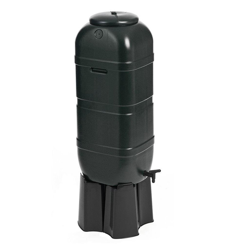 Anthelme Strata Ward 210 Liter Plastic Water Butt Barrel Set with Stand