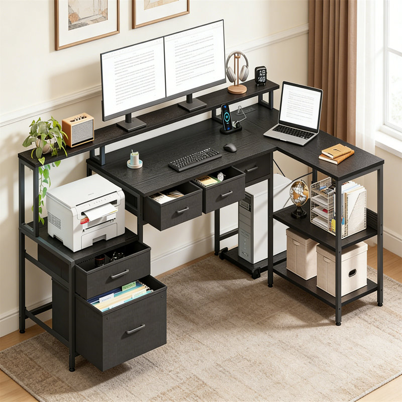Metal Base Computer Desk