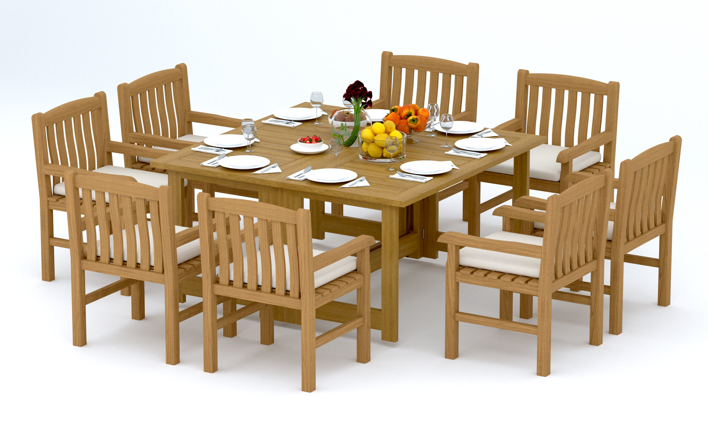 Teak Smith Devon 8 - Person Square Outdoor Dining Set | Wayfair