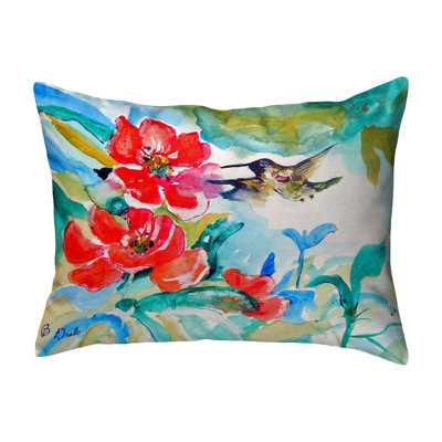  Coussin décoratif intérieur / extérieur Hummingbird and Flower