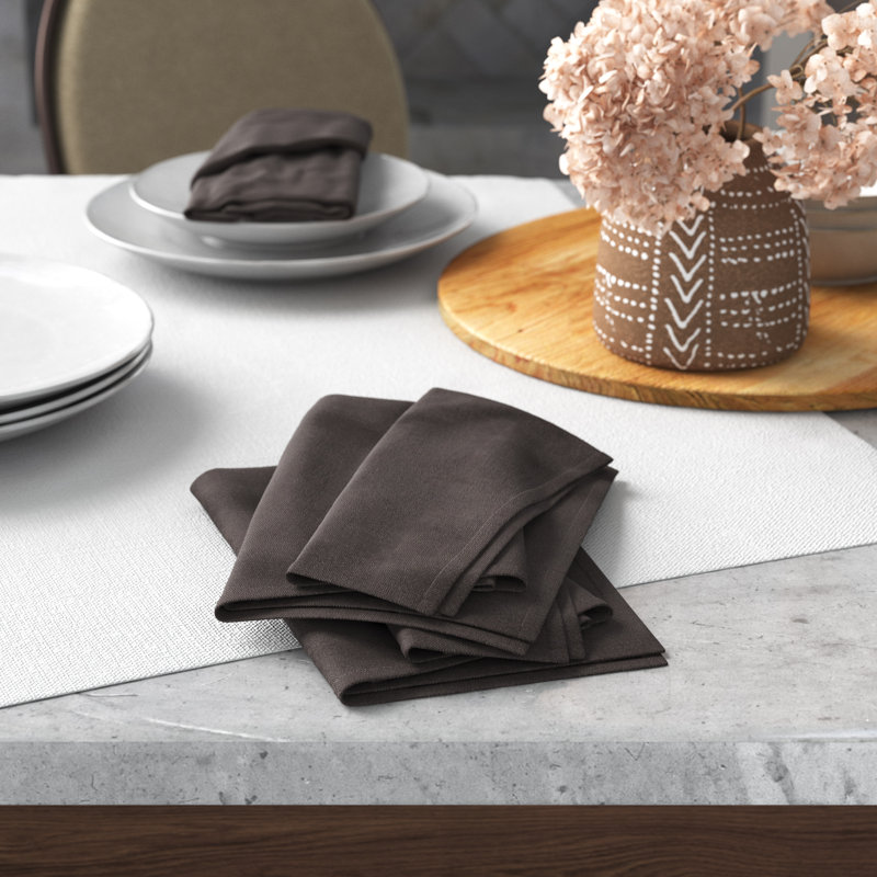 Serviettes de table en lin 20 po Adriaens Classic, Gris foncé