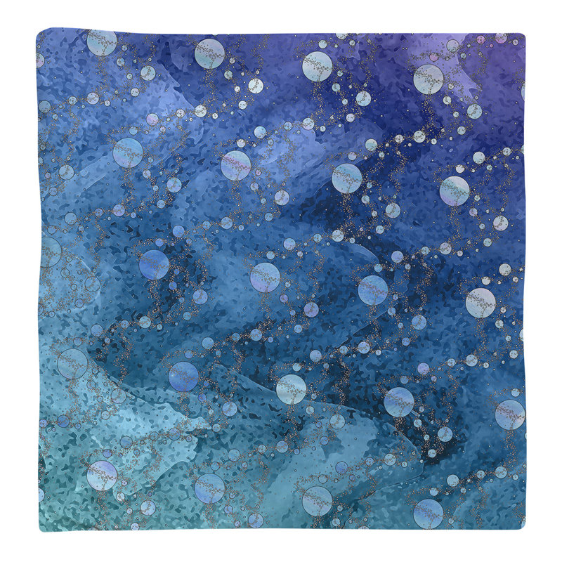 Serviette de coton de planètes stars, H 0,1 po x l 10 po x P 10 po, Dégradé paon, Sergé de polyester