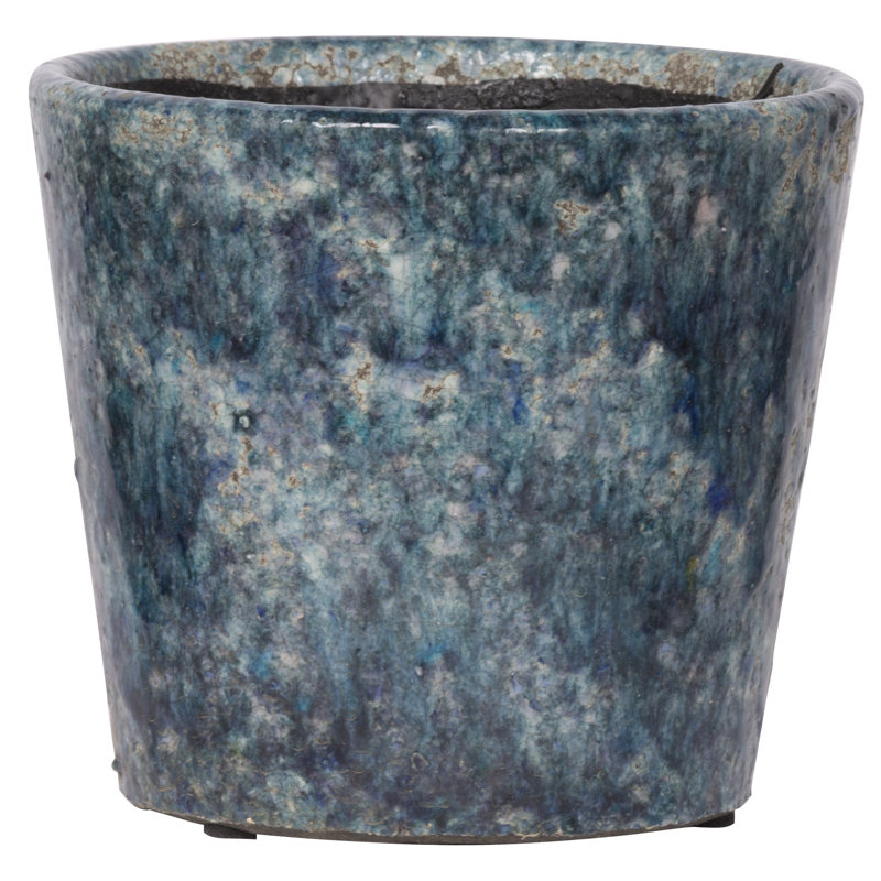 Pot à fleurs en terre cuite Duke, H 4,7 po x l 5,5 po x P 5,5 po, clair