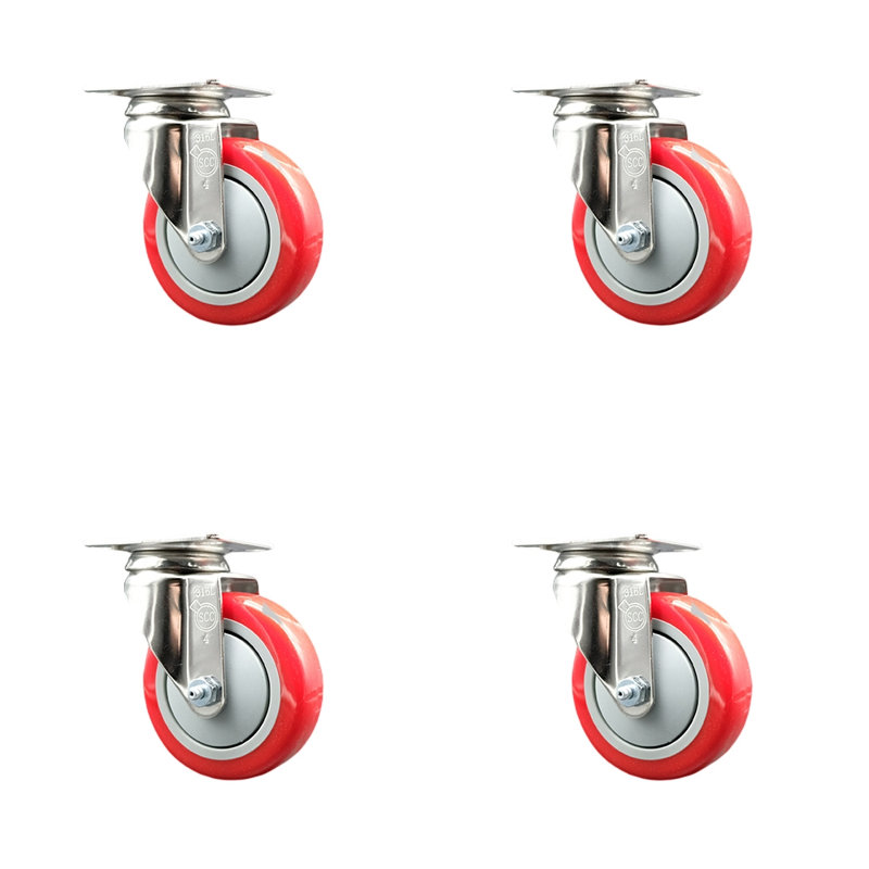 Polyurethane Casters, Red