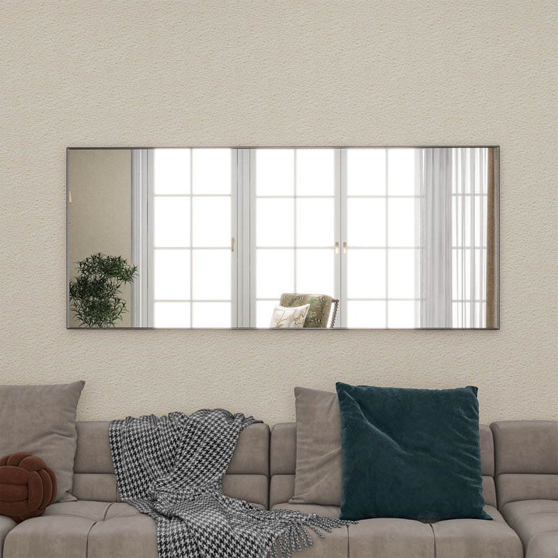 Aluminium Mirror, Black, 147.3cm H x  45.7cm W