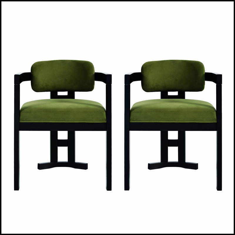 Ensemble de chaises de salle à manger d'intérieur en bois, vert et noir, durable et élégant pour les décors modernes et traditionnels