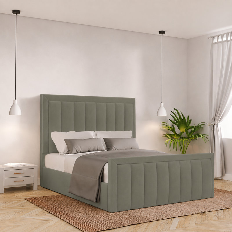 Ballal Upholstered Ottoman Bed, Asphalt, Kingsize (5')