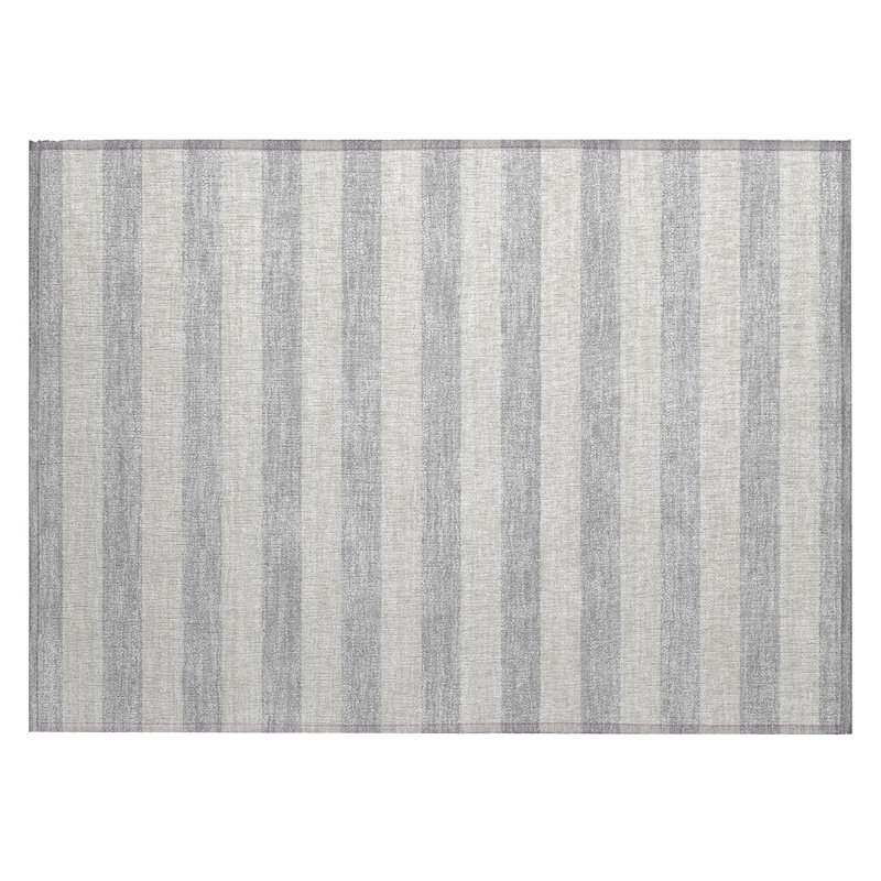 Hasad Washable Striped Indoor / Outdoor Rug, Rectangle 1'8" x 2'6"