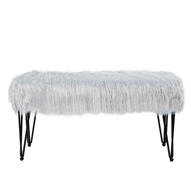 Keilia Upholstered Ottoman, Silver Cloud