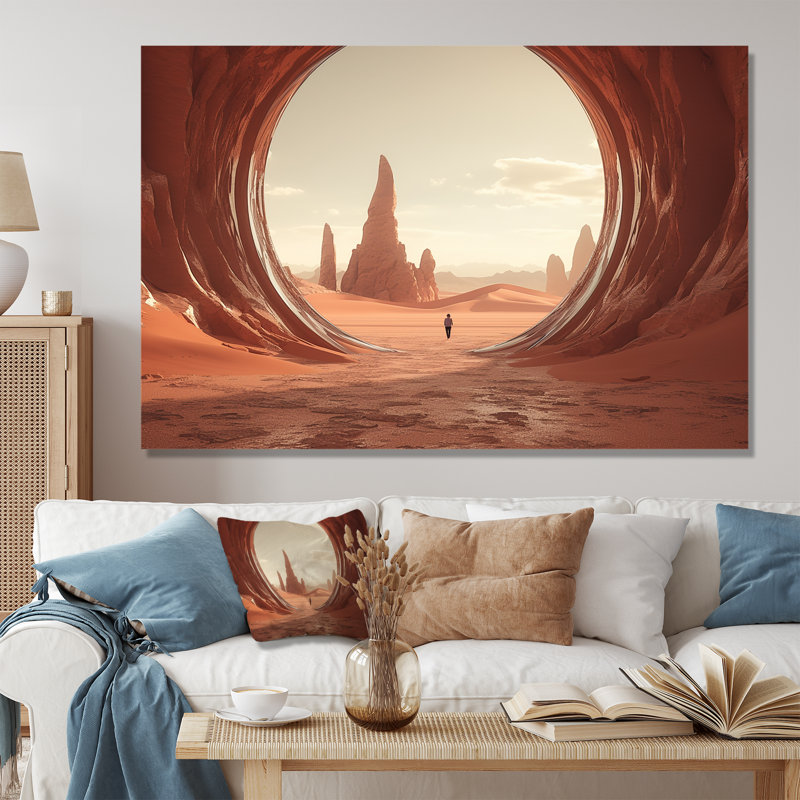 Art mural surréalisme, Toile tendue, H 40 po x l 60 po x P 1,5 po