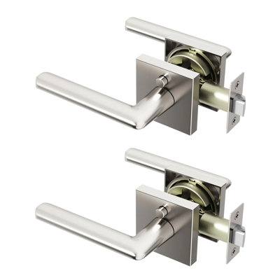 Mirra Privacy Door Lever Modern Concealed Design For (Bed & Bath) – Sleek Minimalist Style in Brushed Nickel