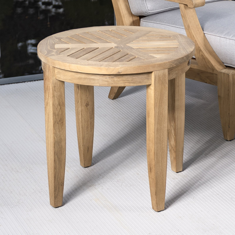 Outdoor Circular Teak Side Table