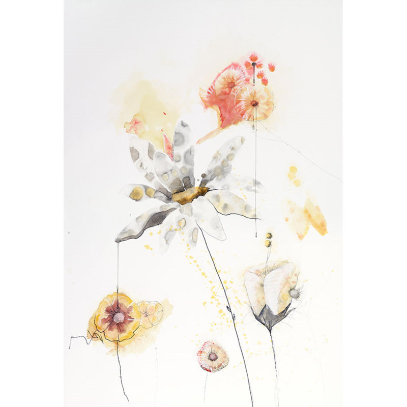 «Watercolor Flowers III» par Chelsea Art Studio - Peinture sur toile, Extérieur, H 35 po x l 24 po x P 1,5 po