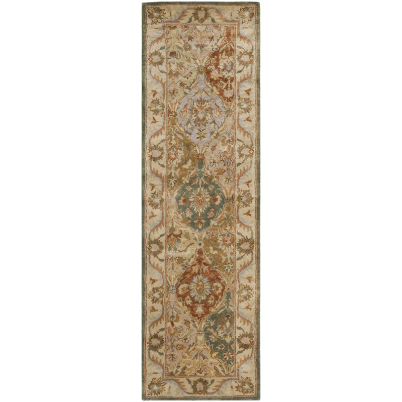 Tapis beige / doré en laine touffeté à la main Tosca, Tapis de couloir 2 pi 3 po x 8 pi