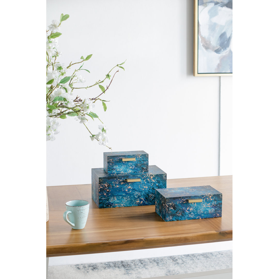 Okolona 3 Piece Handmade Faux Leather Decorative Box Set (Set of 3) Willa Arlo™ Interiors