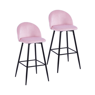 Upholstered Counter Stool with Metal Frame